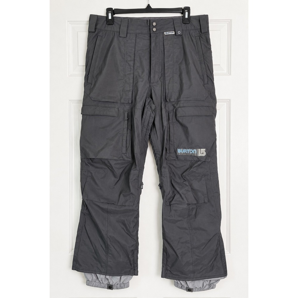 Burton Snowboard Pants Mens Gray Cargo Insulated Waterproof Ski Snow Pants Large